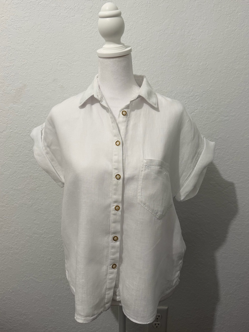ZARA White Linen Shirt – Size S